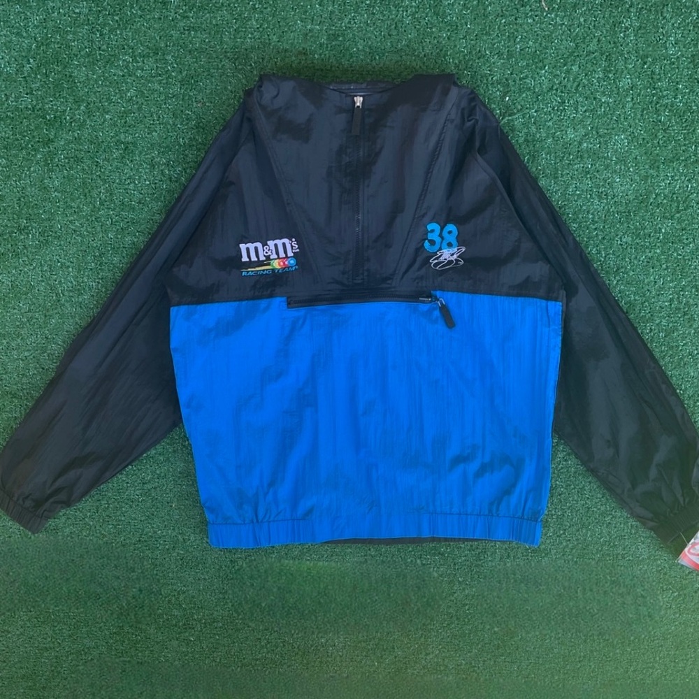 Vintage NWT Chase Authentics M&M's Racing Jacket #38 Blue Black NASCAR